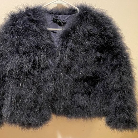 Jocelyn Fifi Feather Bolero Dyed Turkey Feathers- Navy - Medium - Picture 1 of 4